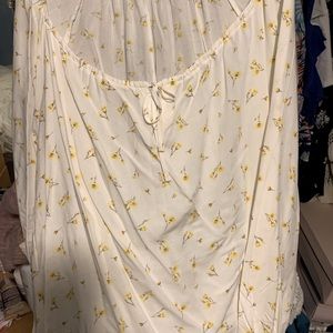 White with yellow blouse